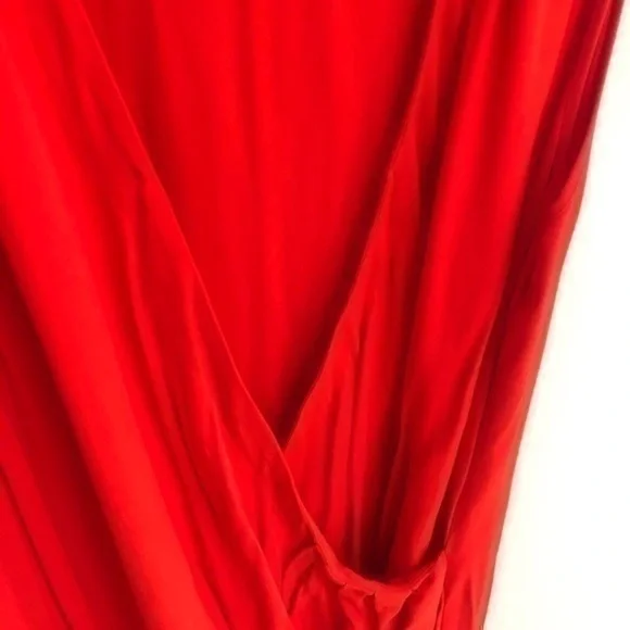 ASOS Red Wrap Style Dress Size 12 - Picture 2 of 8